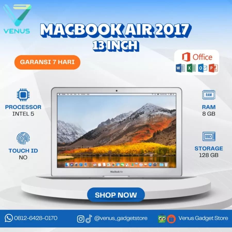 MACBOOK AIR 2017 i5 8/128 Second Grade B Bergaransi Resmi di Venus Gadget Surabaya