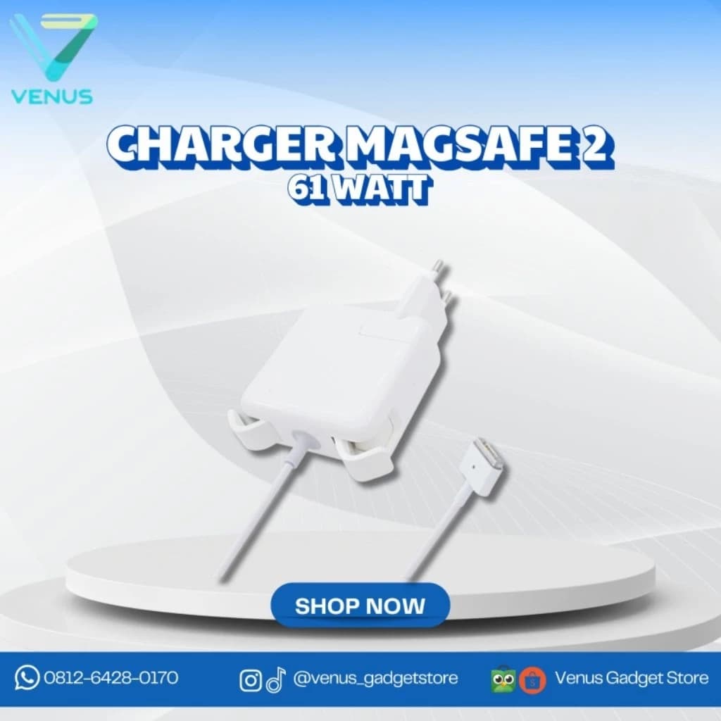 CHARGER MAGSAFE 2 60 WATT Baru Bergaransi Resmi di Venus Gadget Surabaya