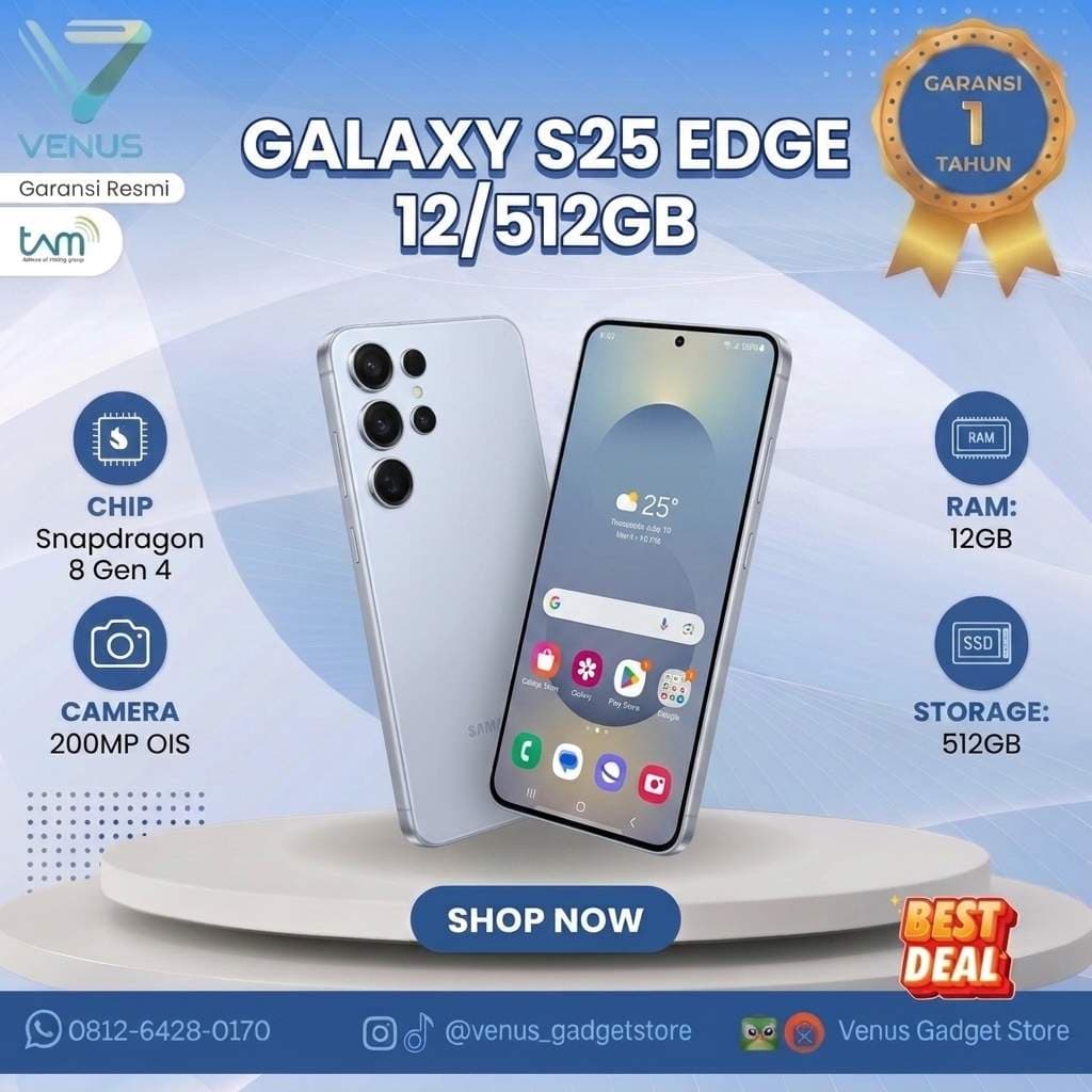 BNIB SAMSUNG GALAXY S25 12/256GB Baru / Segel Bergaransi Resmi di Venus Gadget Surabaya