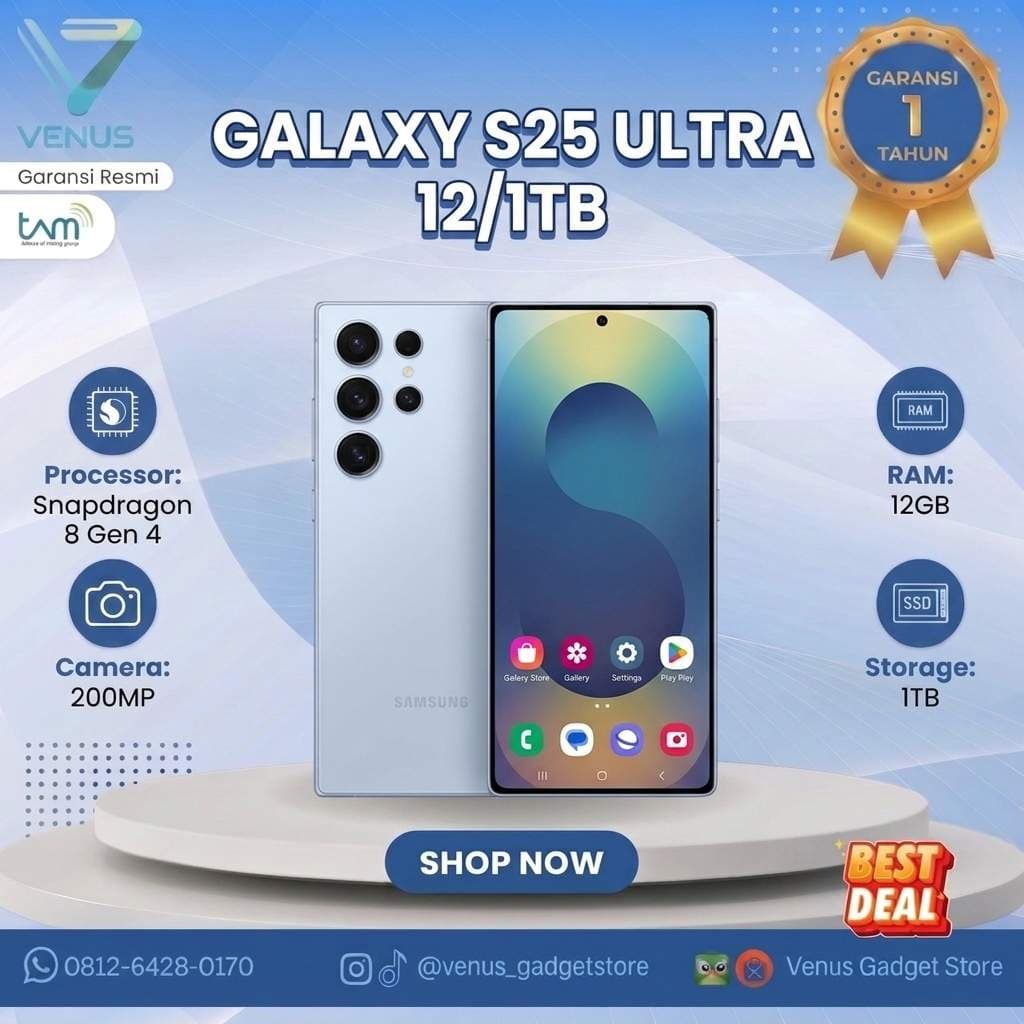 BNIB SAMSUNG GALAXY S25 ULTRA 12/256GB Baru / Segel Bergaransi Resmi di Venus Gadget Surabaya
