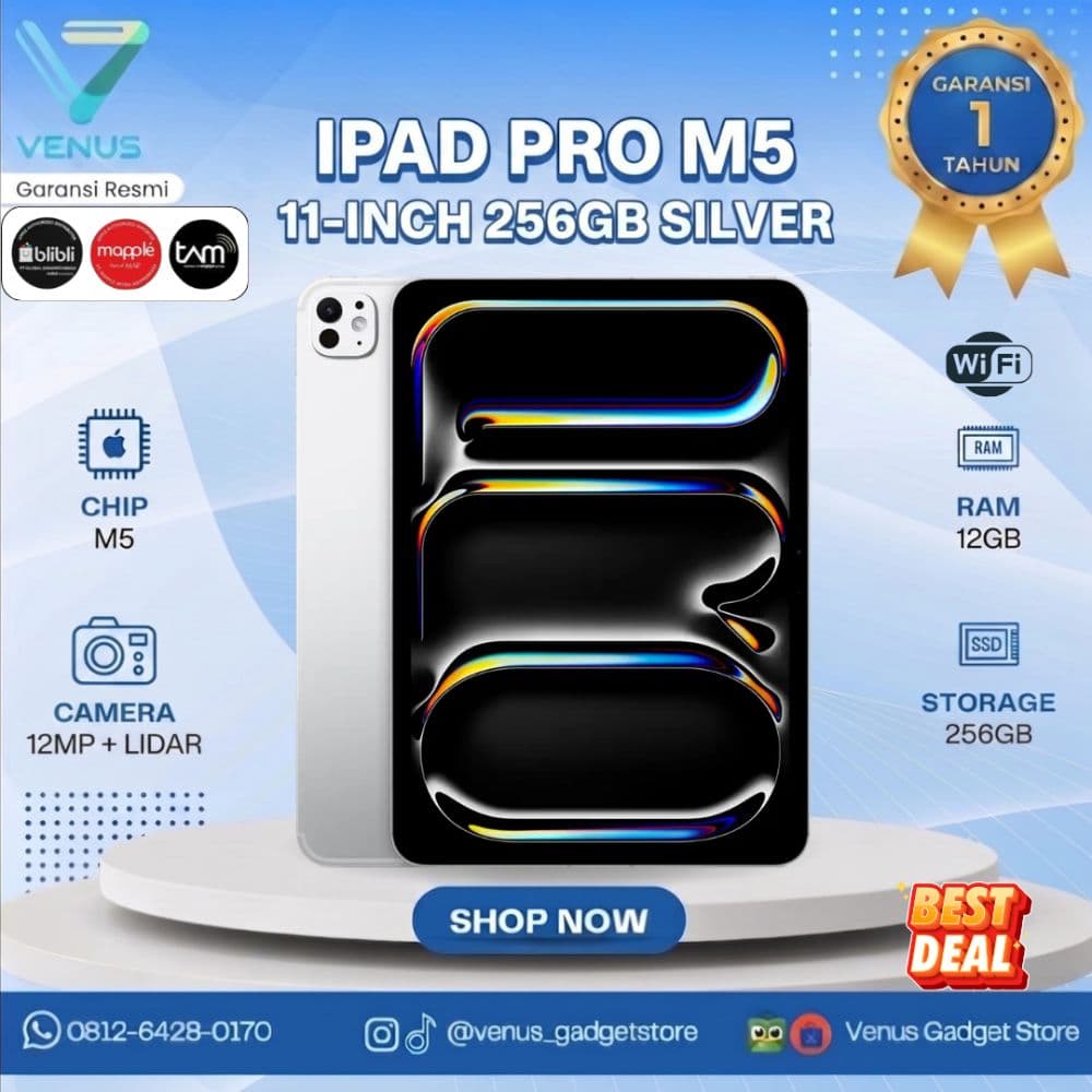 BNIB IPAD PRO M5 11INCH WIFI 256GB - SILVER Baru / Segel Bergaransi Resmi di Venus Gadget Surabaya
