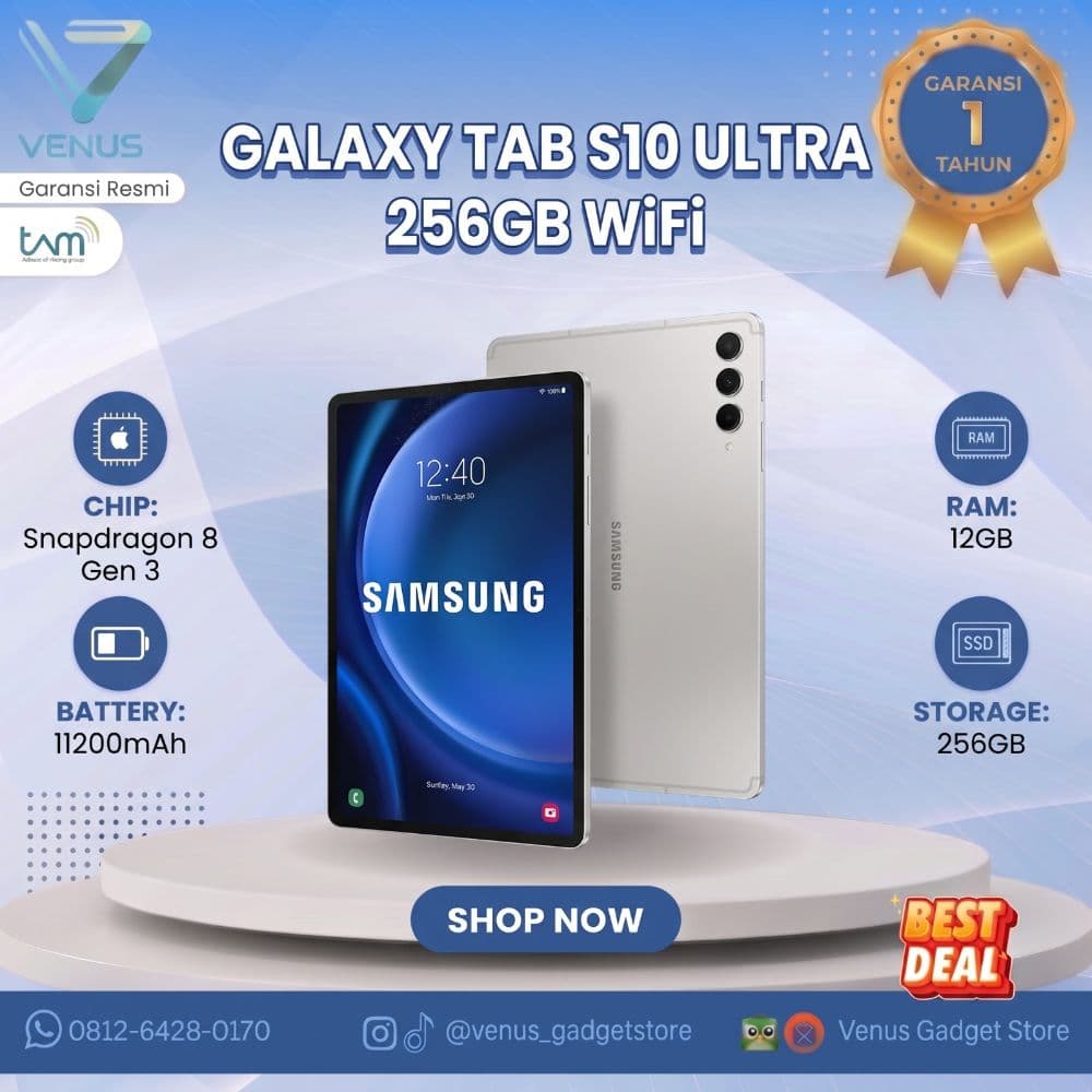 BNIB SAMSUNG GALAXY TAB S10 ULTRA 256GB Baru / Segel Bergaransi Resmi di Venus Gadget Surabaya
