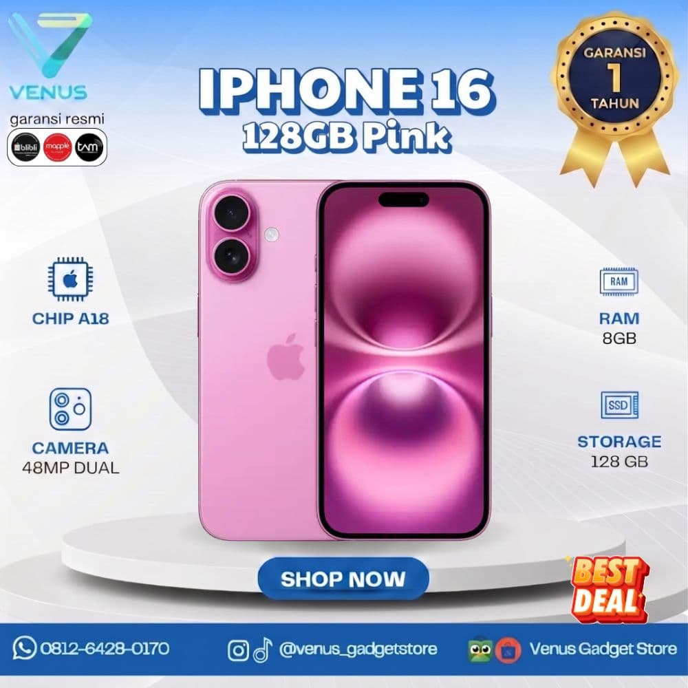 BNIB IPHONE 16 128GB - PINK